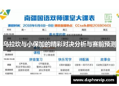 乌拉坎与小保加的精彩对决分析与赛前预测